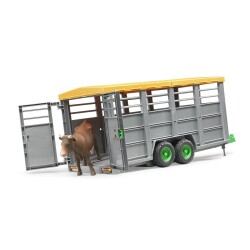 Bruder Animal Transport Trailer & Cow Br02227 - 3