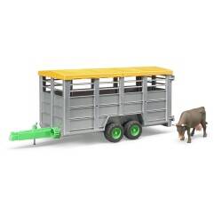 Bruder Animal Transport Trailer & Cow Br02227 - 6