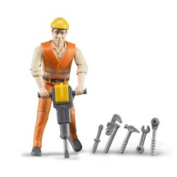 Bruder B World - Construction Worker And Accessories Br60020 - 3