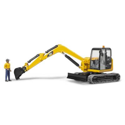 Bruder Cat Mini Excavator And Construction Worker Br02466 - 2