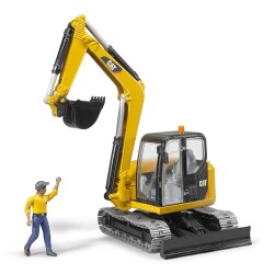 Bruder Cat Mini Excavator And Construction Worker Br02466 - 3