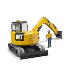 Bruder Cat Mini Excavator And Construction Worker Br02466 - 4