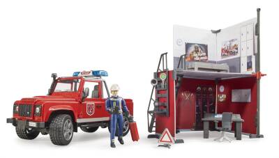 Bruder Fire Station & Land Rover Fire Truck Br62701 - 5