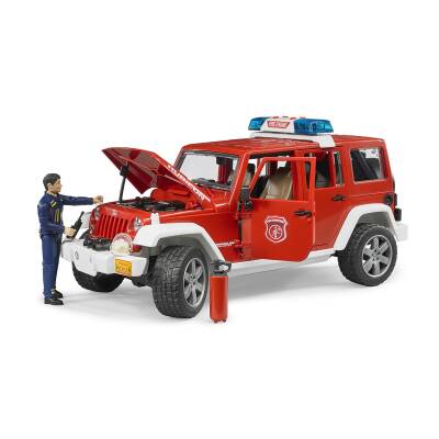 Bruder Jeep Wrangler Rubicon Fire Truck And Firefighter Br02528 - 2