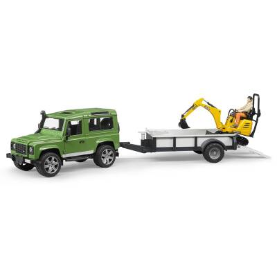 Bruder Land Rover Off-Road Vehicle & Jcb Mini Excavator Br02593 - 3