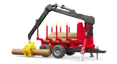 Bruder Log Carrying Trailer With Loading Crane & Logs Br02252 - 2