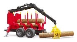 Bruder Log Carrying Trailer With Loading Crane & Logs Br02252 - 3