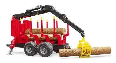 Bruder Log Carrying Trailer With Loading Crane & Logs Br02252 - 3