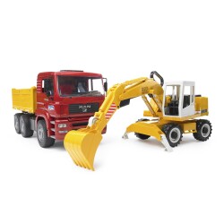 Bruder Man Dump Truck And Liebherr Excavator Br02751 - 1
