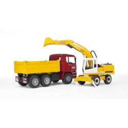 Bruder Man Dump Truck And Liebherr Excavator Br02751 - 2