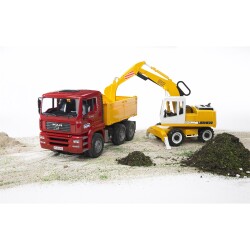 Bruder Man Dump Truck And Liebherr Excavator Br02751 - 3