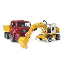 Bruder Man Dump Truck And Liebherr Excavator Br02751 - 4