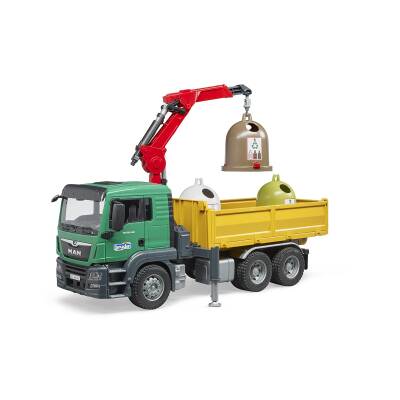 Bruder Man Tgs Truck, 3 Recycling Bins Br03753 - 3