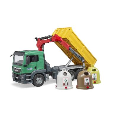 Bruder Man Tgs Truck, 3 Recycling Bins Br03753 - 4