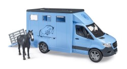 Bruder Mercedes Benz Sprinter Horse Transport Vehicle And Black Horse Br02674 - 5