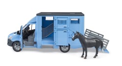 Bruder Mercedes Benz Sprinter Horse Transport Vehicle And Black Horse Br02674 - 8