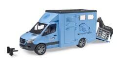 Bruder Mercedes Benz Sprinter Horse Transport Vehicle And Black Horse Br02674 - 9
