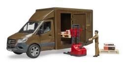 Bruder Mercedes Benz Sprinter Ups Cargo Vehicle, Pallet Truck And Figure Br02678 - 3