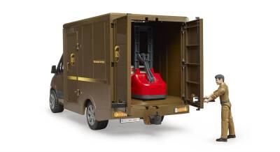 Bruder Mercedes Benz Sprinter Ups Cargo Vehicle, Pallet Truck And Figure Br02678 - 6