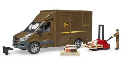 Bruder Mercedes Benz Sprinter Ups Cargo Vehicle, Pallet Truck And Figure Br02678 - 7