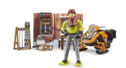 Bruder Mountain House Set, Skier And Snowmobile Br63102 - 2