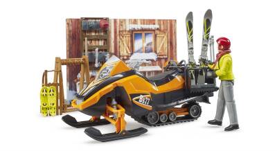 Bruder Mountain House Set, Skier And Snowmobile Br63102 - 3