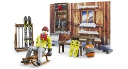 Bruder Mountain House Set, Skier And Snowmobile Br63102 - 1
