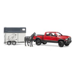 Bruder Ram 2500 Pickup And Horse Transport Trailer Br02501 - 2