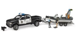 Bruder Ram 2500 Police Vehicle, Trailer, Zodiac, 2 Figures And Accessories Br02507 - 4