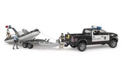 Bruder Ram 2500 Police Vehicle, Trailer, Zodiac, 2 Figures And Accessories Br02507 - 7