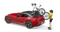 Bruder Roadster Car & Bicycle And Driver Br03485 - 4