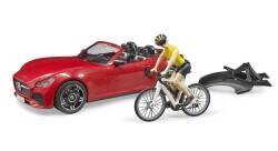 Bruder Roadster Car & Bicycle And Driver Br03485 - 6