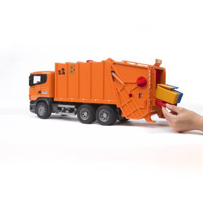 Bruder Scania R-Series Garbage Truck (Orange) Br03560 - 4