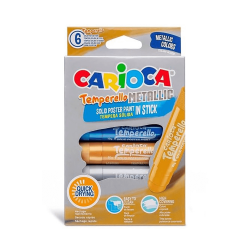 Carioca 42674 Temperello Poster Painted Pencils, Pack Of 6 – Metallic - Carioca