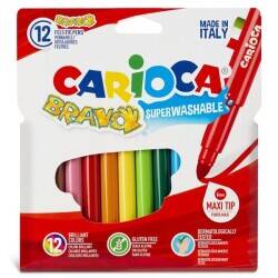 Carioca Bravo Super Washable Felt-Tip Pens, Pack Of 12, 42755 - 3