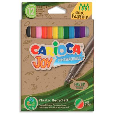 Carioca Ecofamily Joy Super Washable Felt-Tip Pens, Pack Of 12 43100 - 1