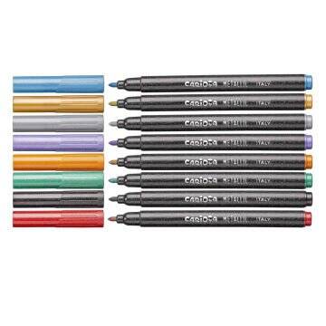 Carioca Felt-Tip Pens, Metallic, Pack Of 8, 43162 - 2