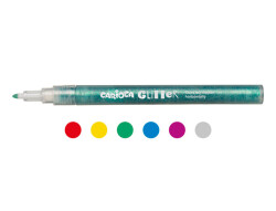 Carioca Glitter Felt-Tip Pens, Pack Of 6, 42190 - 2