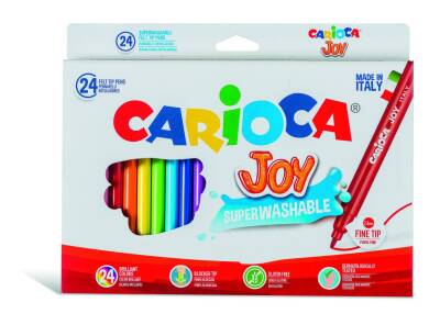 Carioca Joy Super Washable Felt-Tip Pens, Pack Of 24, 40532 - 1