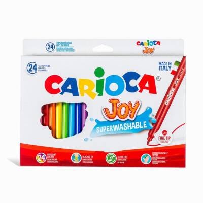 Carioca Joy Super Washable Felt-Tip Pens, Pack Of 24, 40615 - 1