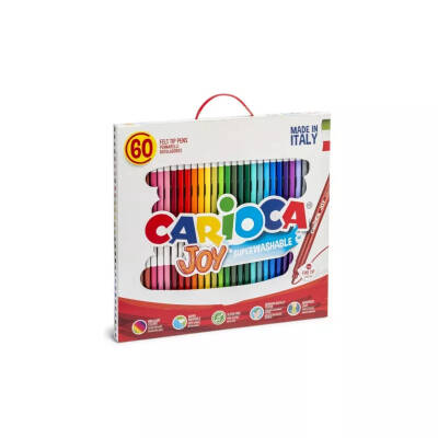 Carioca Joy Super Washable Felt-Tip Pens, Pack Of 60, 41015 - 1
