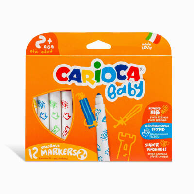Carioca Jumbo Baby Super Washable Felt-Tip Pens, 12-Pack, +2 Years 42814 - 1