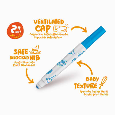 Carioca Jumbo Baby Super Washable Felt-Tip Pens, 12-Pack, +2 Years 42814 - 3
