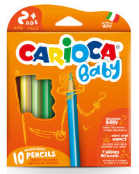 Carioca Jumbo Baby Triangular Colored Pencils, Pack Of 10, +2 Years 42819 - 5