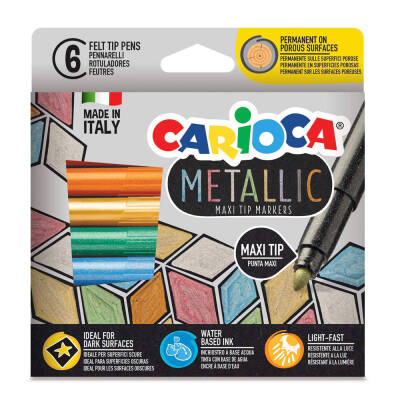 Carioca Jumbo Felt-Tip Pens Metallic 6-Pack 43161 - 1