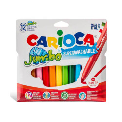 Carioca Jumbo Super Washable Felt-Tip Pens, Pack Of 12, 40565 - Carioca
