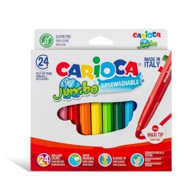 Carioca Jumbo Super Washable Felt-Tip Pens, Pack Of 24, 40570 - 1