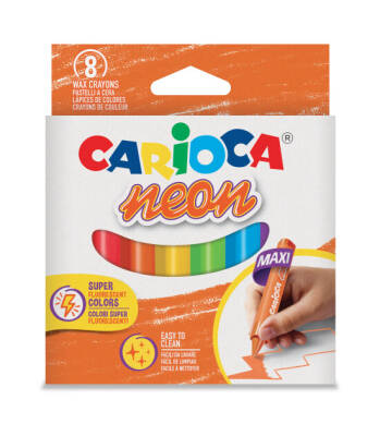 Carioca Jumbo Triangular Crayon Set Neon, 8-Pack, 44164 - 1