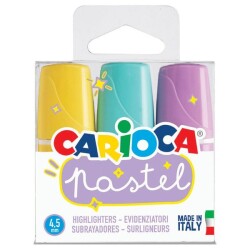 Carioca Pastel Colors Mini Marker Pens, Pack Of 3, 43168 - Carioca