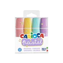 Carioca Pastel Marking Pens, Pack Of 4, 43167 - Carioca